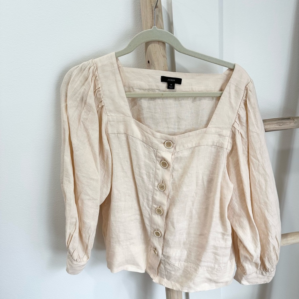 J. Crew Cream Button-Up Blouse